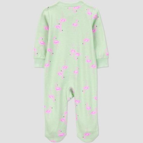 Carter's Just One You® Baby Girls' Sleep N' Play - Ivory 6M: Floral Footed Pajamas, Two-Way Zipper