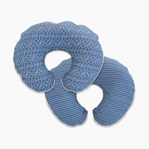 Boppy COVER ONLY: Premium Nursing Pillow Slipcover - Modern Elephants Blue