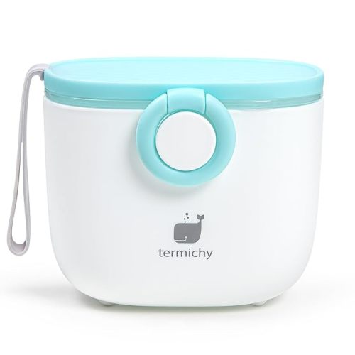 Termichy Baby Formula Dispenser, Portable Milk Powder Dispenser Container with Carry Handle and Scoop for Travel Outdoor Activities with Baby Infant, 8.8OZ, 0.55LB, 250g (Baby Blue) - Baby blue