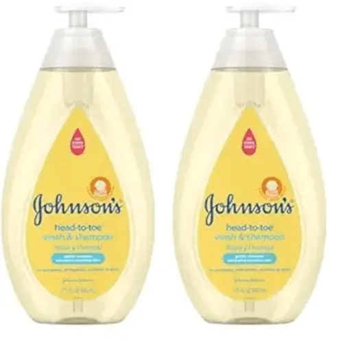 Johnson's Head-to-Toe Gentle Tear-Free Baby & Newborn Wash & Shampoo, Sulfate-, Paraben- Phthalate- & Dye-Free, Hypoallergenic Wash for Sensitive Skin & Hair, 27.1 fl. Oz (Pack of 2)