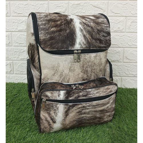 Real Cowhide Backpack Grey Brindle Cowhide Bag Cowhide - Etsy