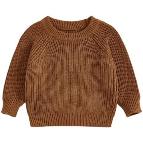 Baby Girl Boy Knit Sweater Chunky Knitted Crew Neck Pullover Sweatshirt Knitwear Toddler Fall Winter Clothes