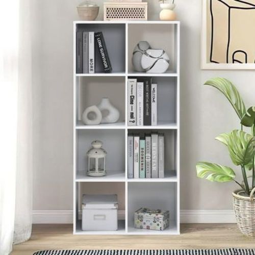 AndMakers 37.13 in. H x 23.47 in. W x 11.61 in. D White Wood 8-Cube Storage Organizer