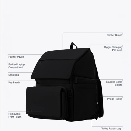 BÉIS 'The Ultimate Diaper Backpack' in Black - Best Backpack Diaper Bag in Black