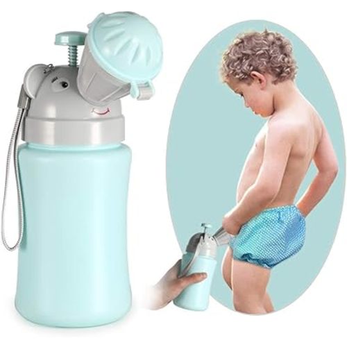 ONEDONE Portable Potty Baby Child Potty Urinal Emergency Toilet for Camping Car Travel and Kid Potty Pee Training (Blue)