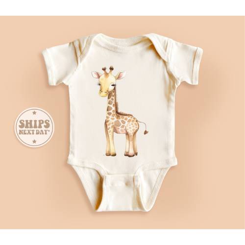 Giraffe Onesie®, Funny Animal Onesie®, Giraffe Baby Bodysuit, Cute Natural Onesie® #TLC00160