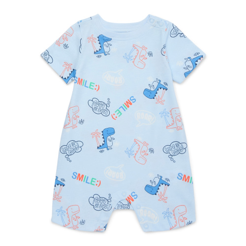 Garanimals Baby Boy Short Sleeve Slub Jersey Print Romper, Sizes 0-24 Months