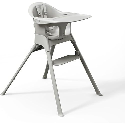Mompush Olli 7-in-1 Convertible High Chair for Babies and Toddlers – Adjustable Height & Footrest, Dishwasher-Safe Tray, Compact Foldable Design for Easy Storage & Travel, Lightweight Yet Durable