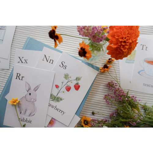 Alphabet Flashcards | Educational Alphabet Flashcards | Watercolour Illustration ABC Cards, Playroom Decor, Homeschool, Back to School