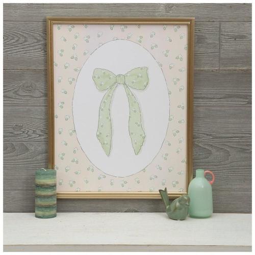 Floral Bow Framed Wood Wall Decor