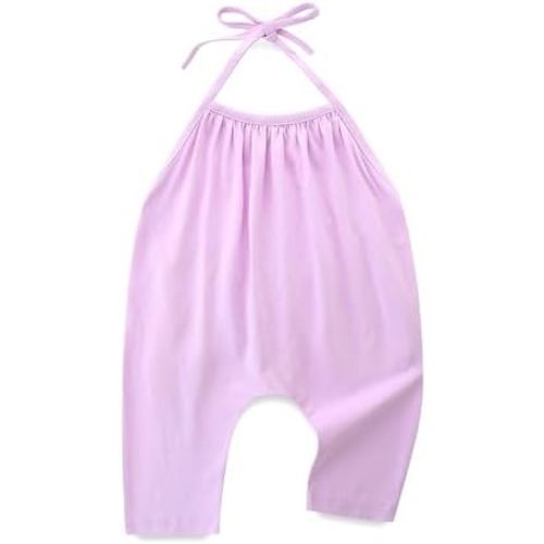 Toddler Girls Summer Clothes Backless Strap Slouch Jumpsuit Harem Halter Romper Pants 1T~5T