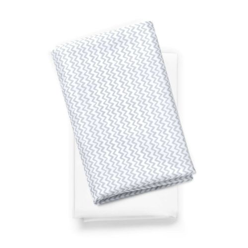 LullaGo Anywhere Bassinet Sheets 2-Pack - White Doodle