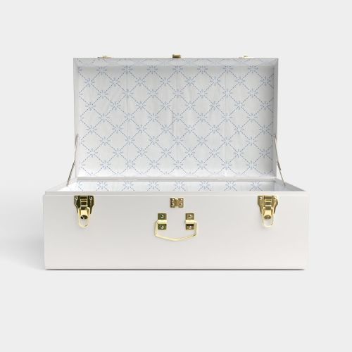 Grand Classic Trunk - White - Touch of Blue / No Embroidery
