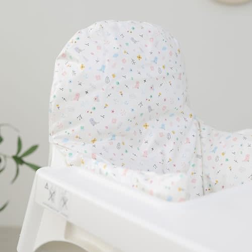 Gembebe Waterproof High Chair Cushion for IKEA High Chair, One Piece with Sitting Cushion, Easy-Clean, Super Comfort (Little Birdie)
