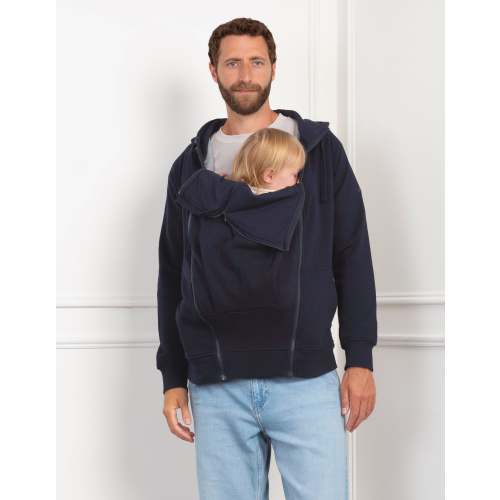 Navy Blue Men's Babywearing Hoodie | Seraphine