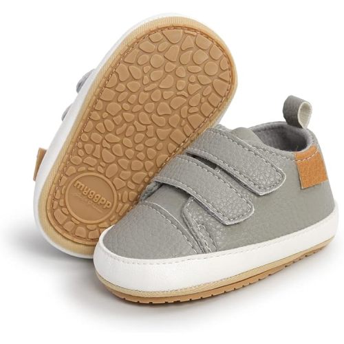 SOFMUO Baby Boys Girls High Top Ankle PU Leather Sneakers Soft Rubber Sole Infant Moccasins Newborn Oxford Loafers Anti-Slip Toddler Wedding Uniform Dress Shoes