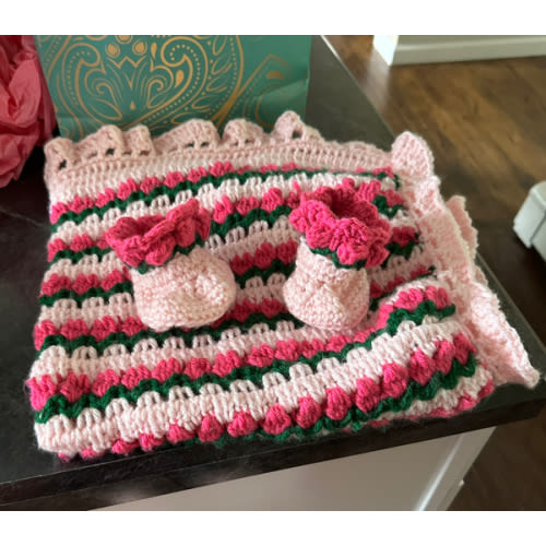 Hand Crochet Baby Blanket - Beautiful and soft