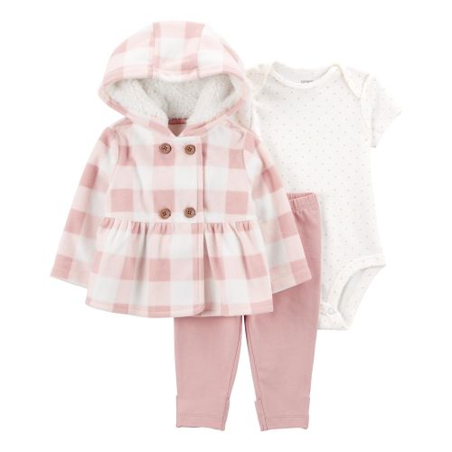 3-Piece Plaid Cardigan Set
