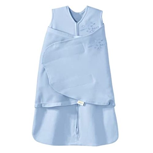 HALO 100% Cotton Sleepsack Swaddle, 3-Way Adjustable Wearable Blanket, TOG 1.5, Baby Blue, Newborn, 0-3 Months - Newborn (Pack of 1)