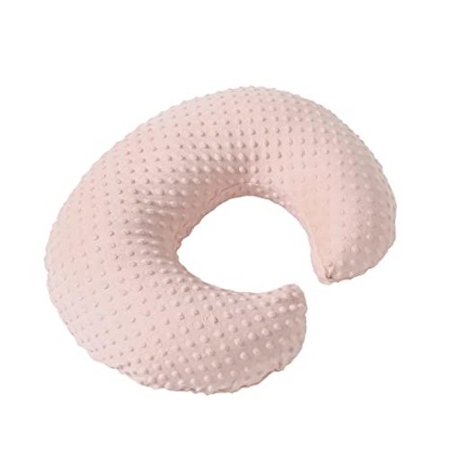 Nursing Pillow and Positioner with Cover for Breastfeeding and Bottle Feeding, Propping Baby, Tummy Time, Baby Sitting Support, Awake-Time Support (Light Pink, 22" x 17.7" x 5.9")