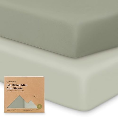 Pack and Play Sheets Fitted, 2-pack (Lichen)