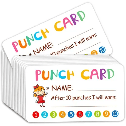 Punch Card, 100pcs Reward Incentive Card for Teacher, Behavior Chart for Kids, Homeschool Classroom Supplies for Motivation