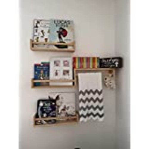 Acrylic 2 Pack Invisible Floating Bookshelves 24 inches ,Kids Clear Wall Bookshelves Display Book shelf