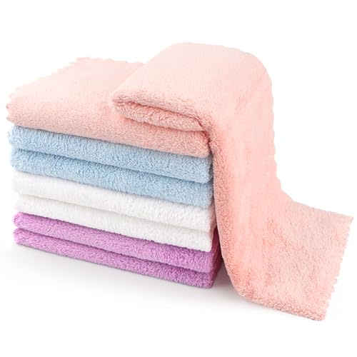 Orighty Burp Cloths for Baby 8 Pack - Super Soft & Highly Absorbent Coral Fleece Baby Burp Cloth, 12 x 16 Inch Gentle & Large Burping Rugs for Baby Sensitive Skin, Burping Cloths for Newborn Essential