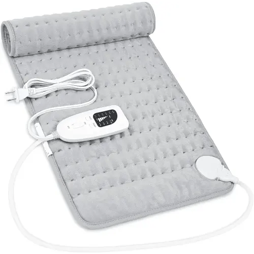Heating Pad,Electric Heating Pads for Back,Neck,Abdomen,Fathers Day Dad Gifts,Moist Heating Pad for Shoulder,Knee,Arms,Legs,Dry/Moist Heat & Auto Shut Off,Birthday Gifts for Men(Light Gray, 24''×12'')