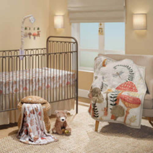 Mushroom Meadow 3-Piece Organic Crib Bedding Set