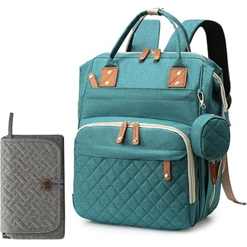 Diaper Bag Backpack for Girls Boys: Green Toddler Diaper Bag with Changing Pad Baby Backpack Diaper Bag for Mon Dad Newborn Mochila Pañaleras Bebe Niña Niño Baby Registry Search Essentials Must Haves