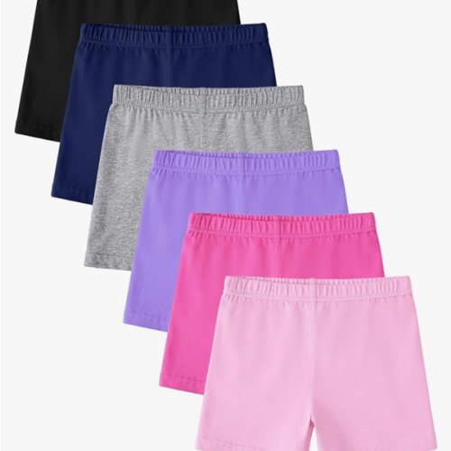 Witwot 6 Pack Baby Girls Bike Shorts Toddler Girl Cotton Dance Short Pants for Kids Solid Athletic Summer Cloth Size 18M-5T