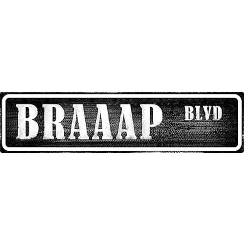 Braaap Blvd Funny Street Sign Retro Funny Wall Decor Metal Tin Signs Fall Season Horror Theme Inappropriate Humor Bar Home College Dorm Decor 16x4 in