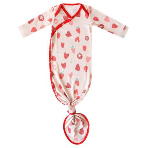 Newborn Knotted Gown - Strawberry