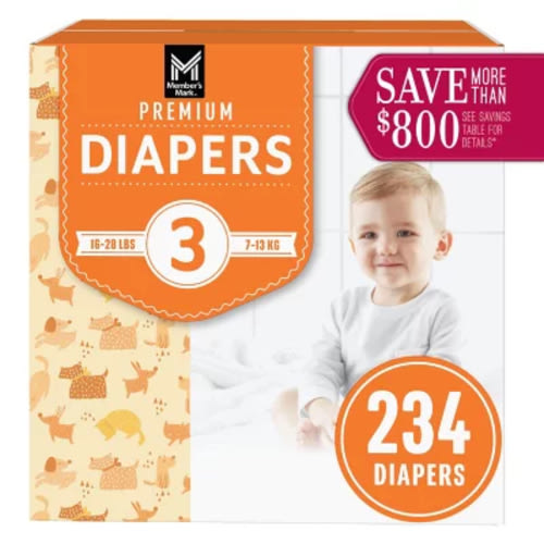 Member's Mark Premium Baby Diapers, Sizes: Newborn - 7 - Sam's Club