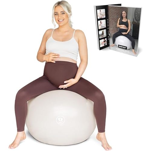 BABYGO® Birthing Ball for Pregnancy & Labor + Our Award Winning Book - Exercise, Birth & Recovery Plan, 5X Stronger Than a Yoga Ball with Eco Friendly Material