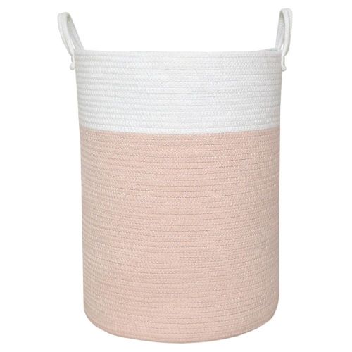 Living Textiles Cotton Rope Hamper Blush