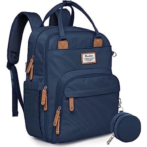 RUVALINO Diaper Bag Backpack, Multifunction Travel Back Pack Maternity Baby Changing Bags, Large Capacity, Waterproof and Stylish, Peacock blue