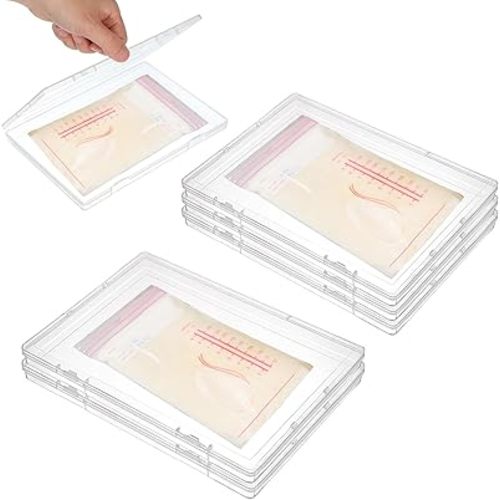 cobee 6 Pack Freeze Breast Milk Storage Bags Flat Organizer, Space Fridge Saving Clear Breastmilk Bag Tray Breastmilk Freezer Organizer Kit for Breastfeeding Essentials, 8.66 x 6.3 x 0.68 Inch