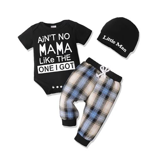 Renotemy Newborn Infant Baby Boy Clothes Outfits New to The Crew Outfits Long Pants Toddler Baby Boy Clothes Set