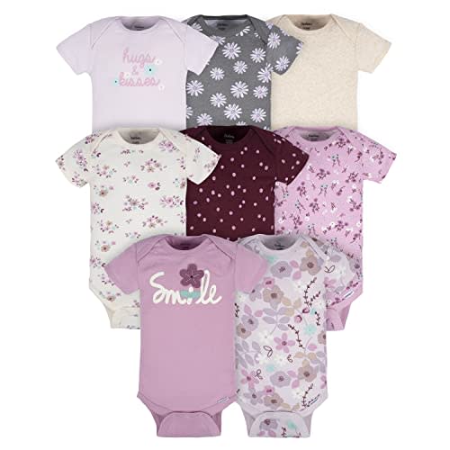 Gerber Baby Girls' 8-Pack Short Sleeve Onesies Bodysuits