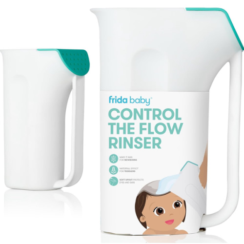 Frida Baby Control The Flow Bath Rinse Cup | Rinser to Wash Hair + Body | Rinser-Cup for Bath Time with Easy Grip Handle + Removable Rain Shower
