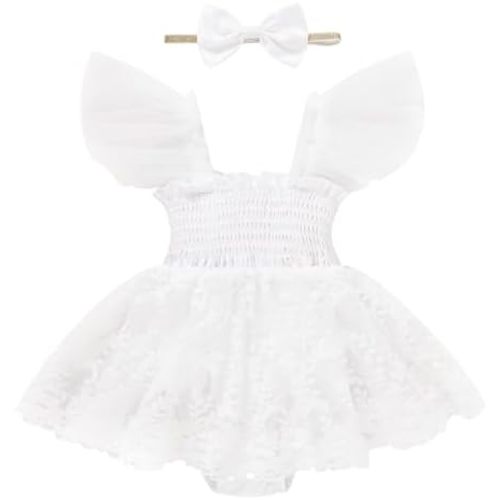 Baby Girl Clothes Infant Tulle Romper Ruffe Sleeveless Bodysuit Baby Girl Outfits Infant Girl Dress 0-18M