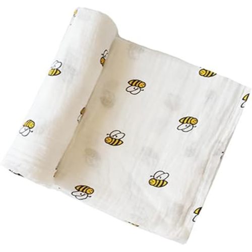 Muslin Swaddle Blanket Newborn Baby Infant Gauze Cotton Wrapping (Littie Bee) 1
