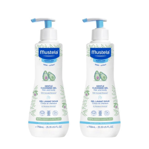 Mustela Baby Gentle Cleansing Gel - Baby Hair & Body Wash Tear-Free Formula, 25.35 fl oz, 2-pack