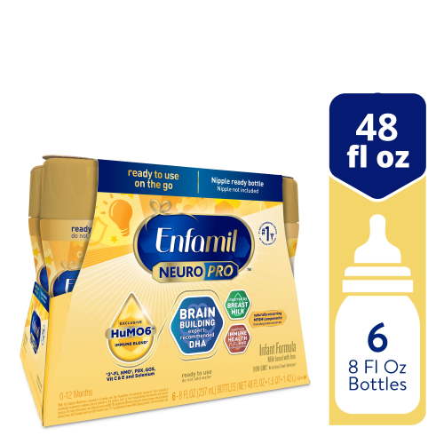 Enfamil NeuroPro Liquid Baby Formula, Brain Support, 8 fl oz, 6 Count