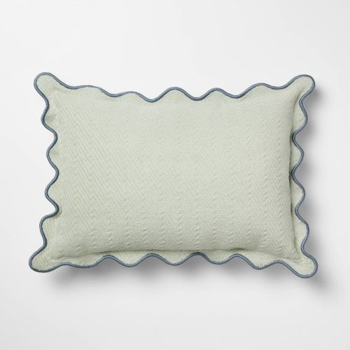 Lumbar Textured Easter Herring Bone Pillow Green Mirage - Threshold™ Design With Studio Mcgee