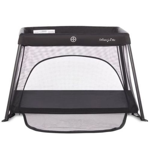 Dream On Me Travel Light Playard with Mesh Zipper Door, Black