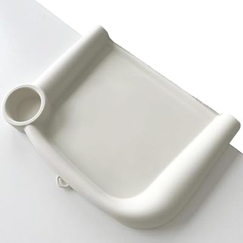 Baby Dining Tray Competible with Inglesina Fast Table Chair Silicone Baby Feeding Tray for Clip-On Fast Table Chair Dishwasher Safe BPA Free Silicone Removable Dining Tray Accessory -White