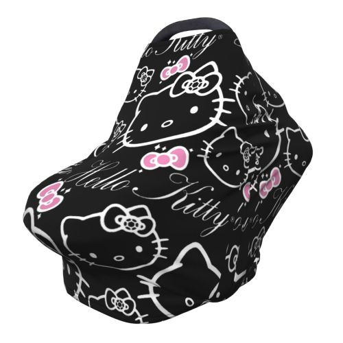 Hello Kitty Carseat Cover Boy and Girls - Multi-use Nursing Car Seat Canopy Cover for Breastfeeding, Infant Stroller Cover, High Chair Cover